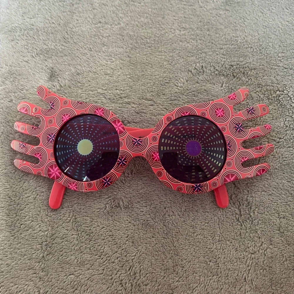 🦄HARRY POTTER Sunglasses 70s Pink Oversized Block Eyewear Cosplay Eye Frame